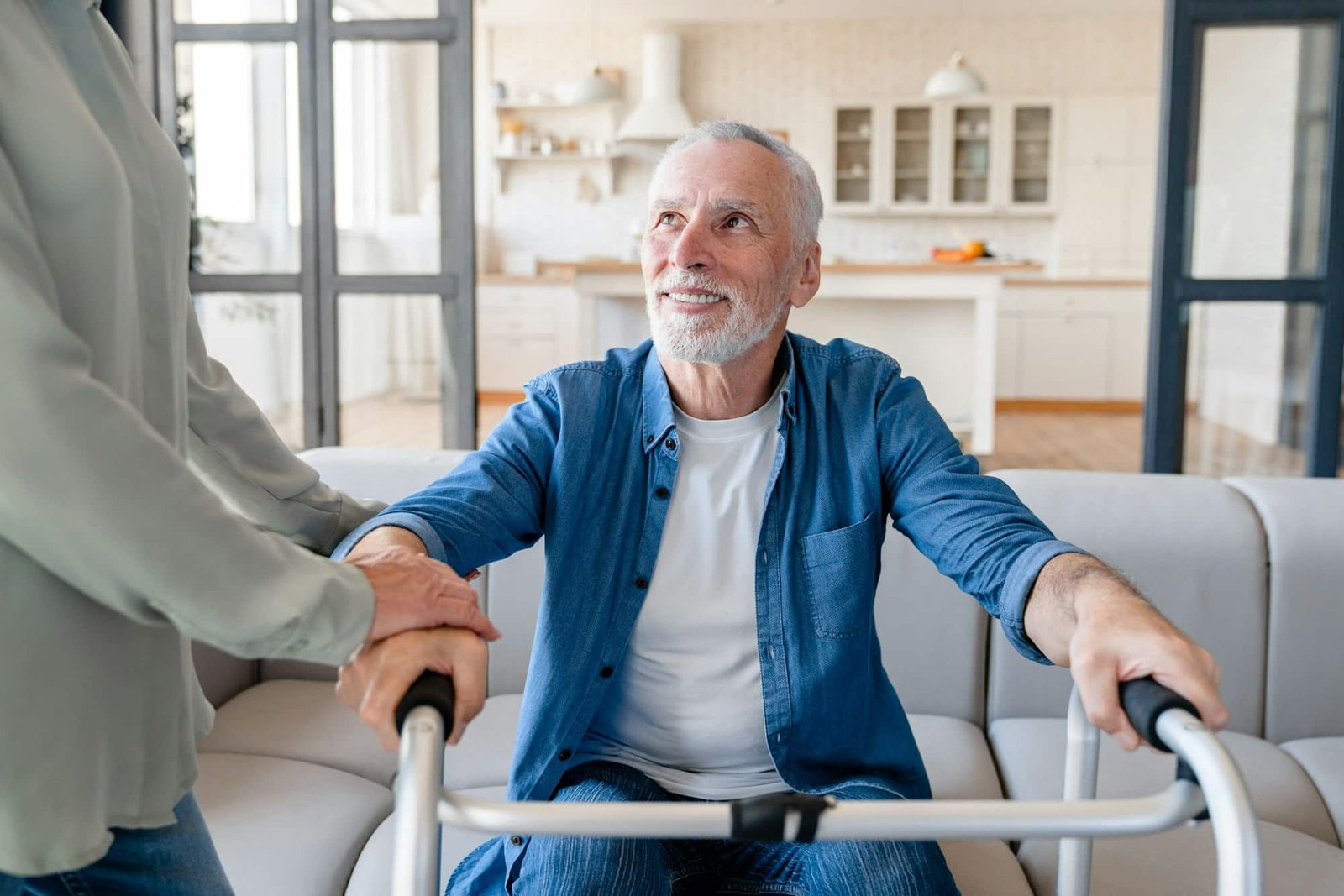 Caregiver Supporting Old Person